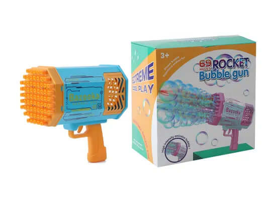 Pistola de Burbujas Bazooka x 69 Disparadores Recargable